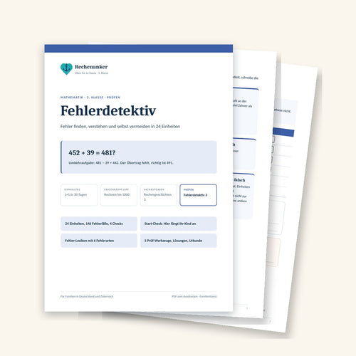 Fehlerdetektiv 3. Klasse: Rechenfehler finden