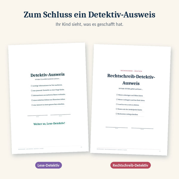 Detektiv-Ausweise zum Abschluss