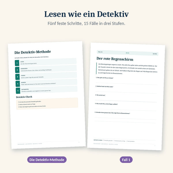 Die Detektiv-Methode und Fall 1 aus dem Lese-Detektiv