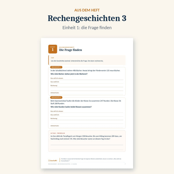 Seite aus Rechengeschichten 3: die Frage finden