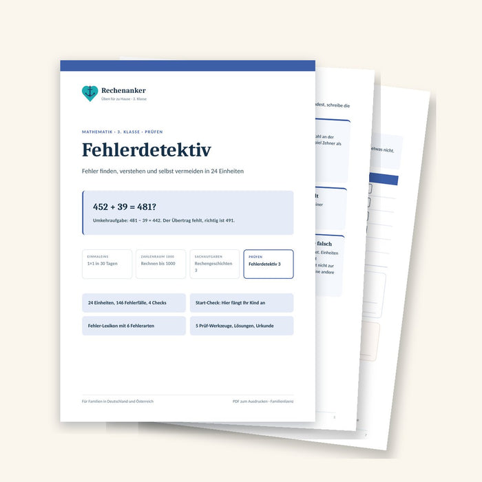 Fehlerdetektiv 3. Klasse: Rechenfehler finden