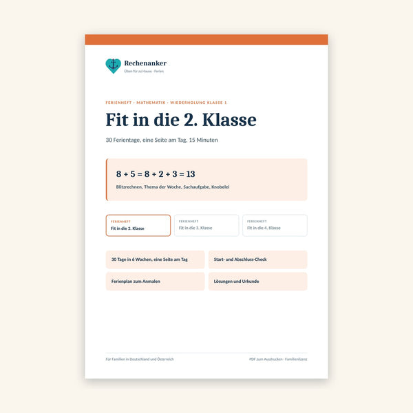 Ferienheft: Fit in die 2. Klasse