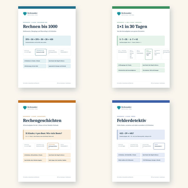 Mathe-Paket 3. Klasse: alle 4 Hefte