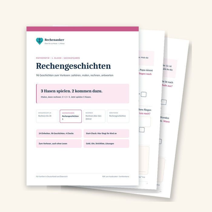 Rechengeschichten 1. Klasse: Sachaufgaben zum Vorlesen