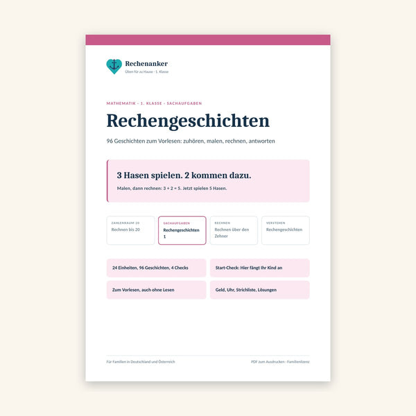 Rechengeschichten 1. Klasse: Sachaufgaben zum Vorlesen