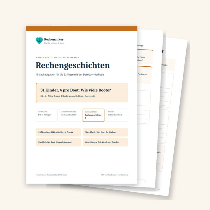 Rechengeschichten 3. Klasse: Sachaufgaben