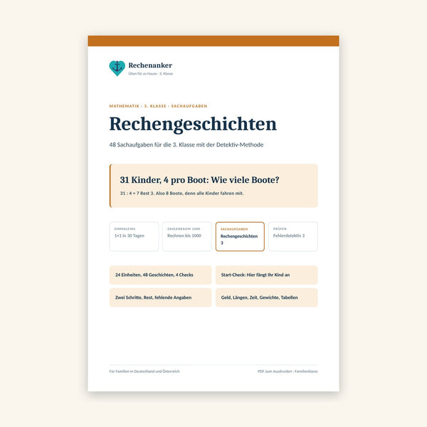 Rechengeschichten 3. Klasse: Sachaufgaben