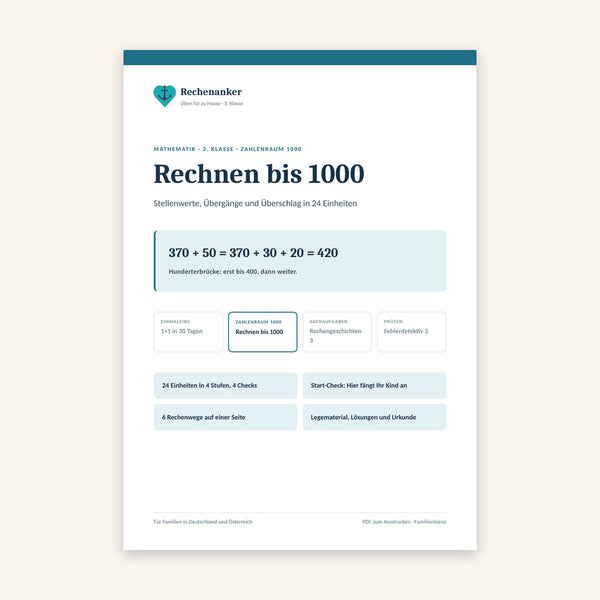 Rechnen bis 1000: Mathe 3. Klasse