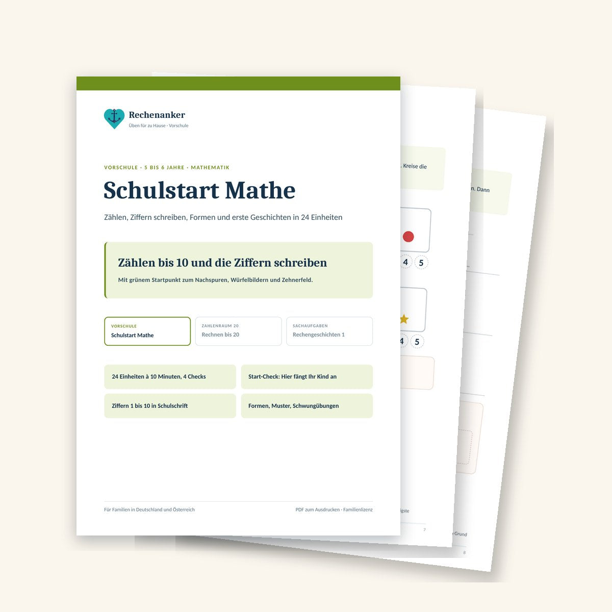 Schulstart Mathe: Vorschule 5 bis 6 Jahre