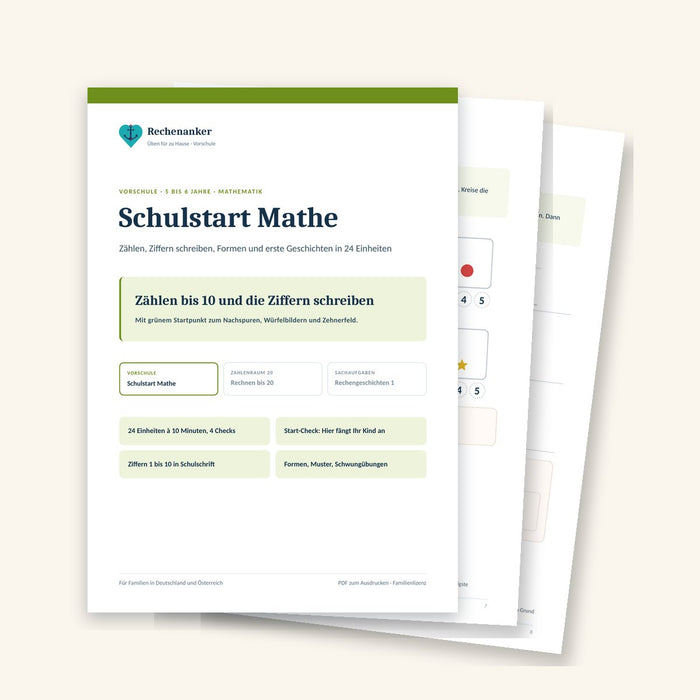 Schulstart Mathe: Vorschule 5 bis 6 Jahre
